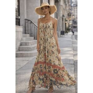 Mes Demoiselles Magdalena Maxi Dress Womens Brown Size 38 100% Cotton